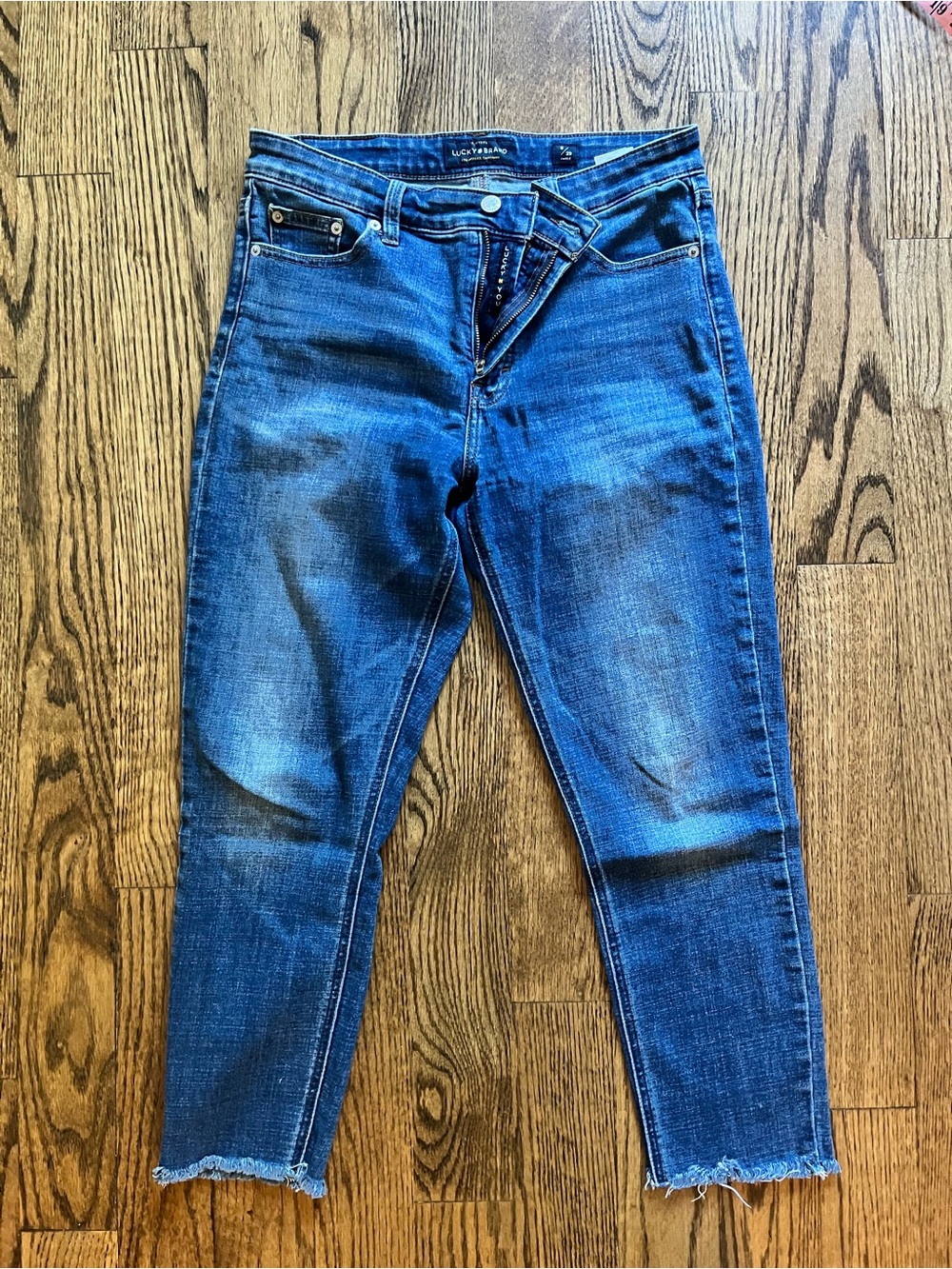Lucky brand high waisted Bridgette skinny crop top size 29.